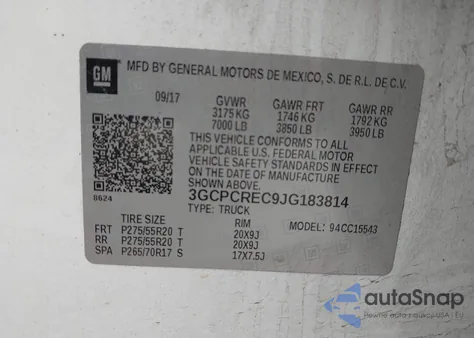 2018 Chevrolet Silverado 1500 1Lt from USA, damaged, VIN 3GCPCREC9JG183814